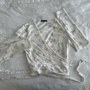 NWT - Brandy Melville Crop Wrap Top